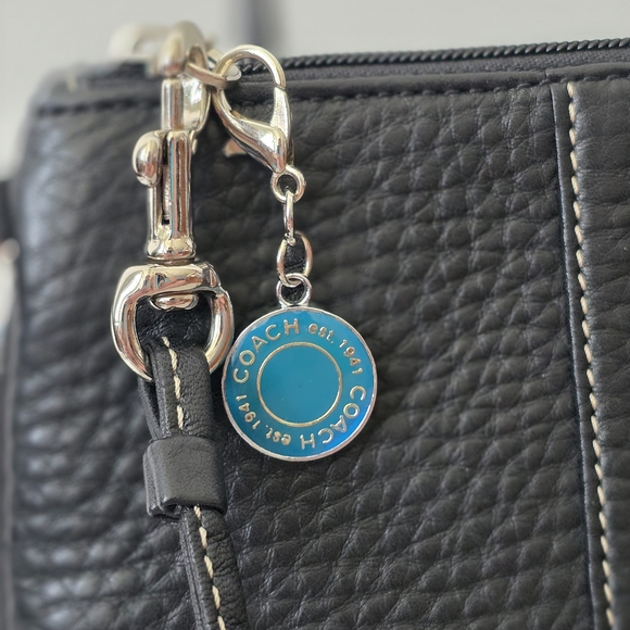 Coach Accessories - Upcycled Coach Turquoise Logo Bag Charm